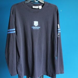 Aeropostale black long sleeved t-shirt with blue accent